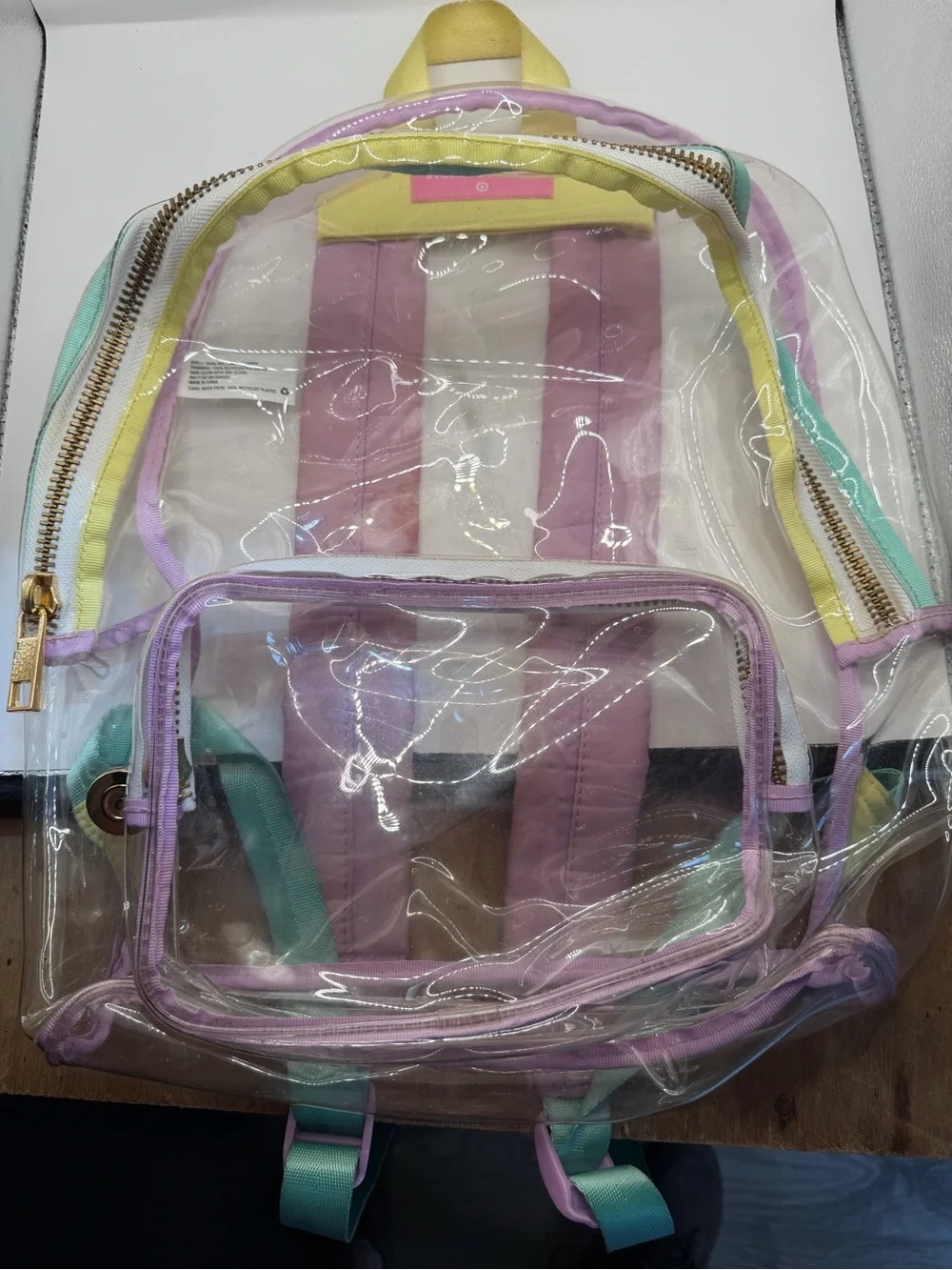 Stoney Clover Lane x Target Clear Mini Backpack Pastel Transparent PVC Bag